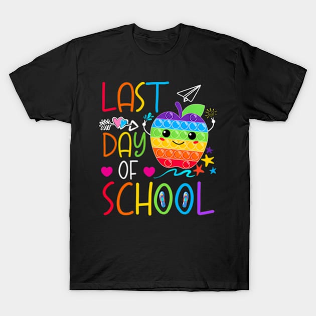 HapLast Day Of School Teacher Student Pop Graduation T-Shirt by Sink-Lux